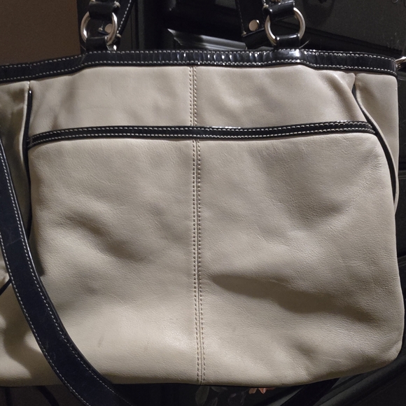 COACH Vintage Shoulder Bag Blue And Cream Colored - Picture 5 of 9